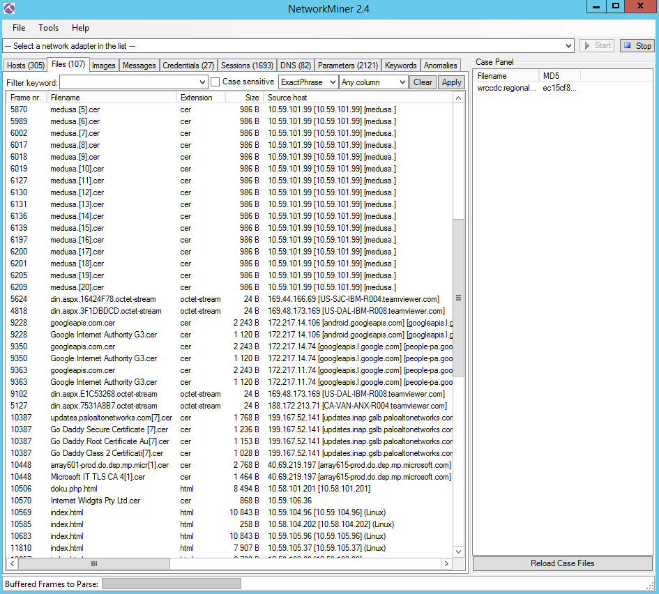 sample pcap files for analysis